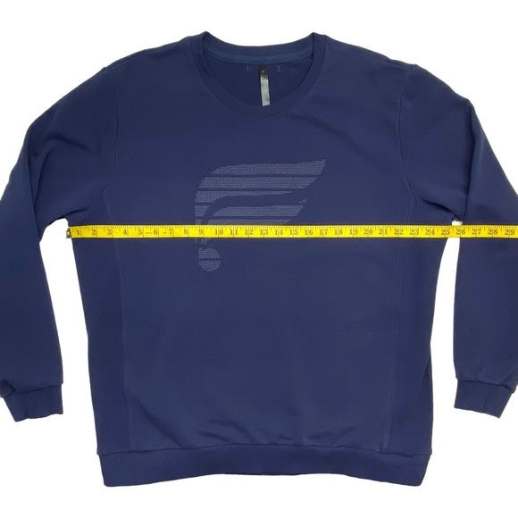 Fabletics Mens The Courtside Crew Navy Reflective Dot Logo French Terry Crew XXL - Picture 10 of 13